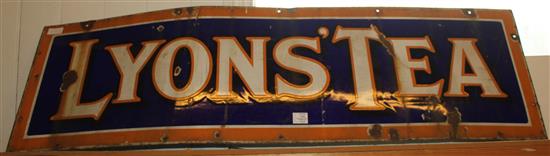 Large enamel Lyons Tea advertising sign
